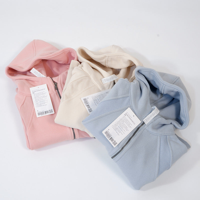 Hoodie Sport Demi-Zip en Polaire - Fitness et Running Femme