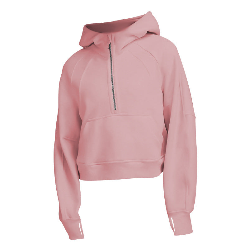 Hoodie Sport Demi-Zip en Polaire - Fitness et Running Femme